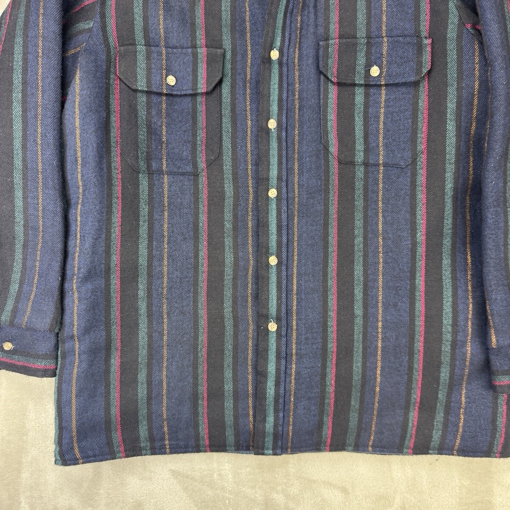 VTG‎ 90s Wool Quilted Shacket Jacket Mens Large Striped Outdoorsman Cabin Core - Picture 3 of 9